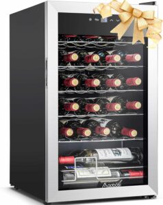 AAOBOSI 24-Bottle Wine Cooler 17-Inch Freestanding Wine Cellar