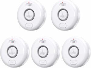 RUIKORING Water Leak Alarm Detector 5-Pack, 120dB Alert, IP66 Waterproof