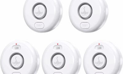 RUIKORING Water Leak Alarm Detector 5-Pack, 120dB Alert, IP66 Waterproof product image