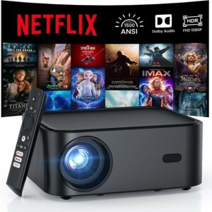 HAPPRUN 1500ANSI Full HD Smart Projector with 4K Decoding