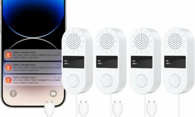 HASULL WiFi Water Leak Detector 4-Pack with 130dB Siren & App Alerts product image