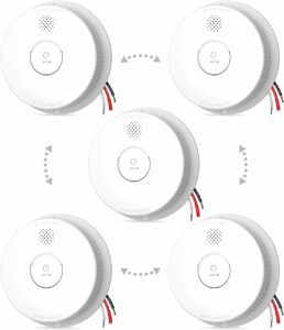 Ecoey Hardwired Smoke Detector with Photoelectric Sensor (5-Pack)