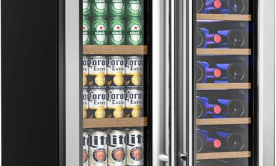 EUHOMY 24-Inch Dual Zone Wine Cooler 21-Bottle 88-Can Fridge product image