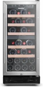 COMFEE' CRW28B7AST 28-Bottle Wine Cooler (Dual Zone)