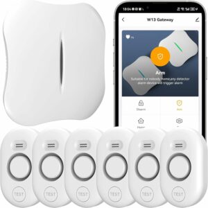 METAK WD61 Wi-Fi Water Leak Detector with 6 Sensors & Gateway