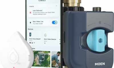 Moen 900-006 Flo by Moen 1-Inch Smart Water Shutoff with 920-004 Flo by Moen Smart Water Detector, 1-Pack Shutoff + Detector 1-pack 1 Inch product image