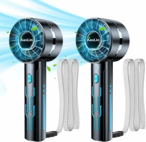 AaoLin Portable Handheld Fan 7000rpm USB Rechargeable (2-Pack)