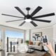 qlodgat 72-Inch Ceiling Fan with Light, Dimmable, Indoor/Outdoor (Dual Finish Blades) product image