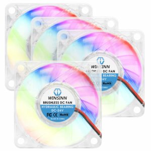 WINSINN 60mm 24V RGB Cooling Fan 6010 Hydraulic Bearing (4-Pack)