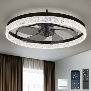Ltemziiy 19-Inch Flush Mount Ceiling Fan with Light product image