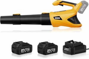 BUBRA 21V 500CFM Cordless Leaf Blower with (2) 4.0Ah Batteries