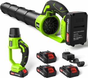 VASG Cordless Leaf Blower with 3 Batteries & Fast Charger, Variable Speed
