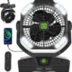 RUNTOP 20000mAh Oscillating Rechargeable Fan with RGB Light and Remote product image