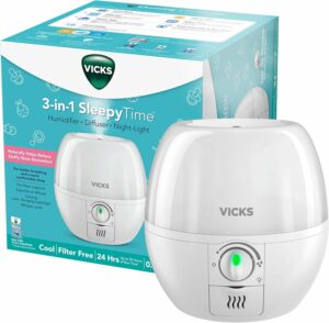Vicks 3-in-1 Cool Mist Humidifier with Diffuser and Night-Light