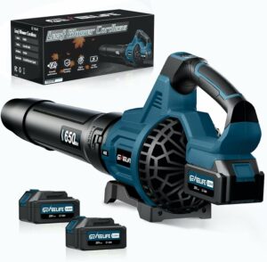 GEVEELIFE Cordless Leaf Blower 650CFM with 2 * 5.0Ah Battery