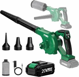 K I M O. Cordless Leaf Blower Vacuum 190MPH 260CFM 4-in-1 with 2000mAh Battery