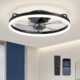 LUDOMIDE LL-6002BL 20-Inch Flush Mount Ceiling Fan with Light and Remote product image