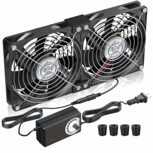 EAKHELB 240mm 2x120mm PC Fan with AC/DC Power Supply & Speed Controller