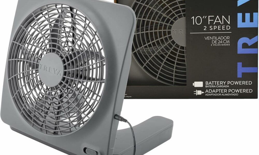 O2COOL Treva 10-Inch Portable Desktop Fan (Battery-Powered) product image