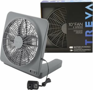 O2COOL Treva 10-Inch Portable Desktop Fan (Battery-Powered)