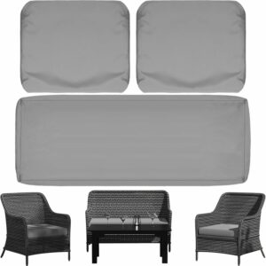 Cethytirko Patio Seat Cushions 3-Pack for 4-Seater Conversation Set