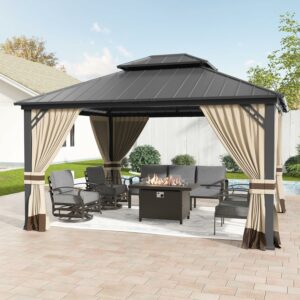 Trumbeak XL-12 12x14 Hardtop Gazebo with Curtains
