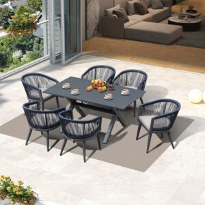 PURPLE LEAF 7-Piece Patio Dining Set for 6 (63-Inch Table)