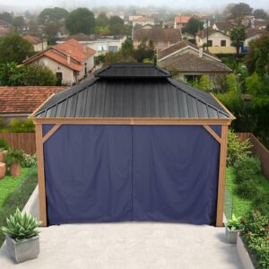 PURPLE LEAF 10' x 12' Hardtop Gazebo with Netting and Curtains