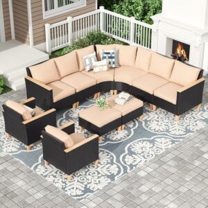 Soohow 10-Piece Outdoor Sectional Sofa Set with Cushions