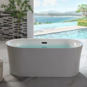 WOODBRIDGE B0058-MB 59-Inch Acrylic Freestanding Soaking Tub