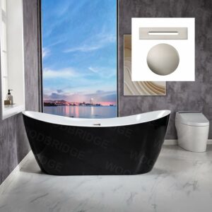 WOODBRIDGE B1817 71-Inch Acrylic Freestanding Bathtub