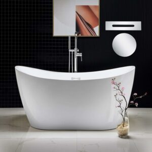 WOODBRIDGE BTA1516 59-Inch Acrylic Freestanding Bathtub