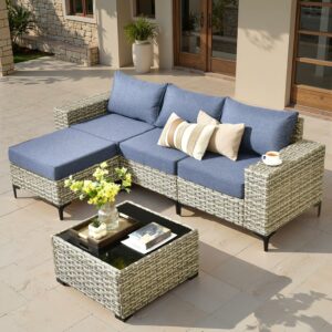ovios 5-Piece Modular Sectional Sofa Set with Deep Seat Chaise