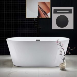 WOODBRIDGE BTA1514-MB 59-Inch Acrylic Soaking Bathtub