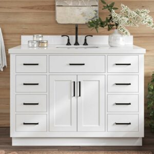 ARIEL Hepburn 49-Inch Bathroom Vanity with Quartz Countertop