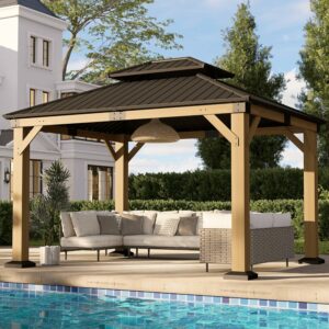 Oasisphere 10x12 Hardtop Gazebo with Cedar Wood Frame