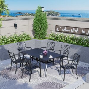 Crownland 7-Piece Outdoor Dining Set with Stackable Chairs