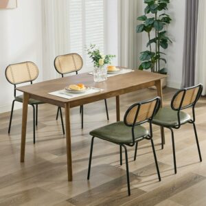 TYBOATLE Dining Chairs Set of 4 with Woven Upholstery