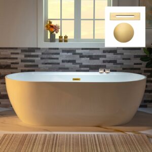 WOODBRIDGE B0059-BG 72-Inch Acrylic Freestanding Bathtub