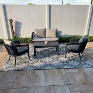 PURPLE LEAF 4-Piece Patio Conversation Set with Coffee Table