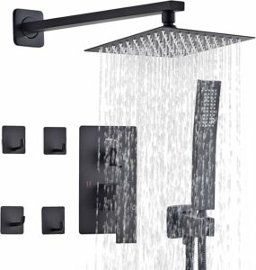 GBPUSD Shower System with 8-Inch Rain Shower Head and Handheld Sprayer