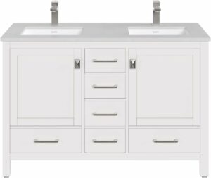 Eviva 48-Inch Double Sink Bathroom Vanity with Quartz Top