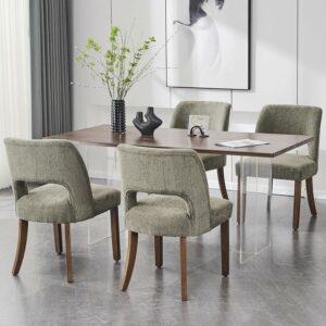 VKNOW Fabric Upholstered Dining Chairs (Set of 4)