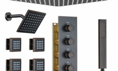 Dasan Thermostatic Shower System with 6 Body Jets and Dual Rainfall Heads product image