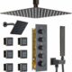 Dasan Thermostatic Shower System with 6 Body Jets and Dual Rainfall Heads product image
