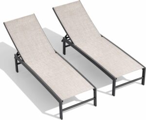 Crestlive Products Adjustable Chaise Lounge Chair (2-Pack)