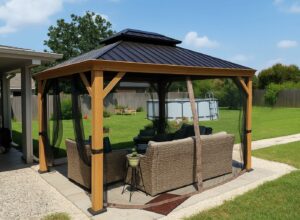Kozyard Apollo 10x12 Hardtop Gazebo with Netting