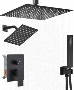 YCAIKOI Shower System with Diverter, Handheld Spray, and 12-Inch Ceiling Mount Shower Head product image