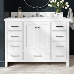 ARIEL Cambridge 48-Inch Bathroom Vanity with Quartz Countertop