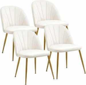 Newnno Mid-Century Modern Upholstered Dining Chair (Set of 4)